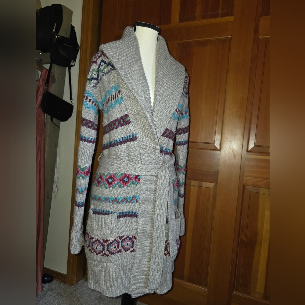 Aritzia TNA Aztec Knit Wool Blend Cardigan Sweater Size S